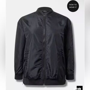 🖤 Torrid Oversized Black Bomber Jacket